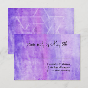 Cartons Réponse Aquarelle bat mitzvah Streak Violet Star de David