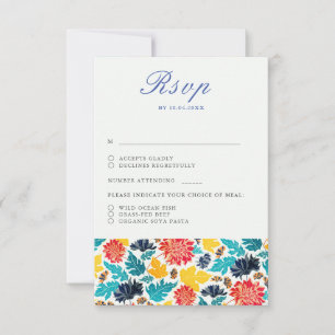 Cartons Réponse Aquarelle bleu naturel Jaune Mariage de tournesols
