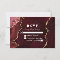Aquarelle Burgundy Marbre Agate Mariage géographiq