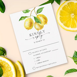 Cartons Réponse Aquarelle Citrus Citron choix de repas