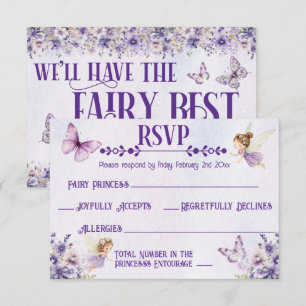 Cartons Réponse Aquarelle de la fée pourpre Floral Anniversaire