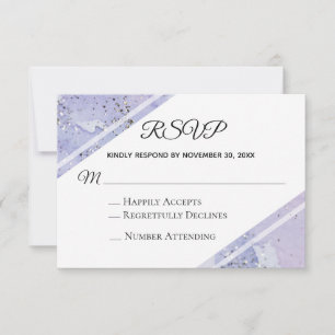 Cartons Réponse *~* Aquarelle Élégante Mariage de Parties scintill
