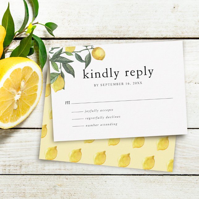 Cartons Réponse Aquarelle estivale Citrus Lemons Vert (Créateur téléchargé)