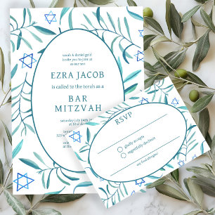 Cartons Réponse Aquarelle Étoile Botanique Bar Mitzvah David