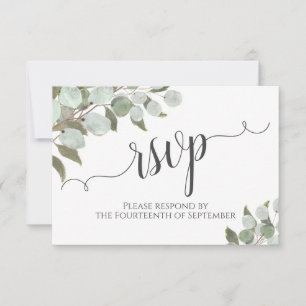 Cartons Réponse Aquarelle Eucalyptus & Verdure Mariage rustique