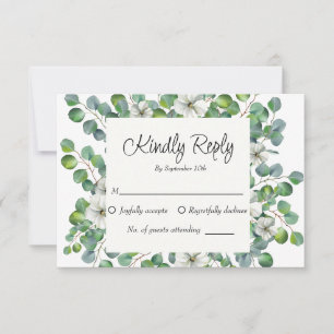 Cartons Réponse Aquarelle Floral Eucalyptus Mariage de verdure