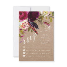 Cartons réponse | Aquarelle Floral Rustique Boho M