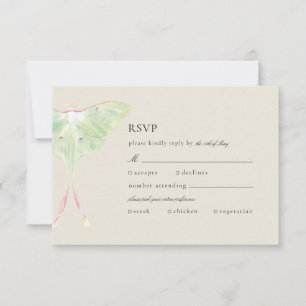 Cartons Réponse Aquarelle Luna Moth Mariage