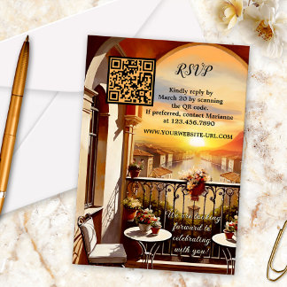 Cartons Réponse Aquarelle Mariage coucher de soleil italien