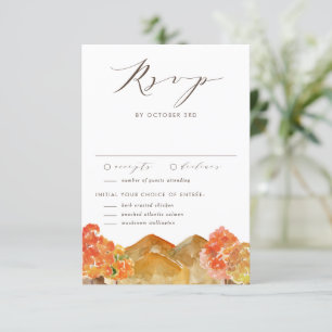 Cartons Réponse Aquarelle Mariage de automne paysage automne