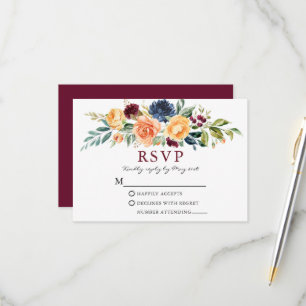 Cartons Réponse Aquarelle Mélange de verdure Florale Mariage Bourg