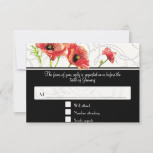 Cartons Réponse Aquarelle moderne Rouge Poppies de pavot tordes No