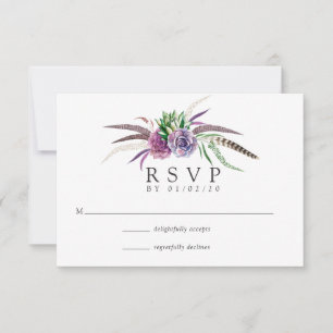 Cartons Réponse Aquarelle mystique Boho Mariage succulent