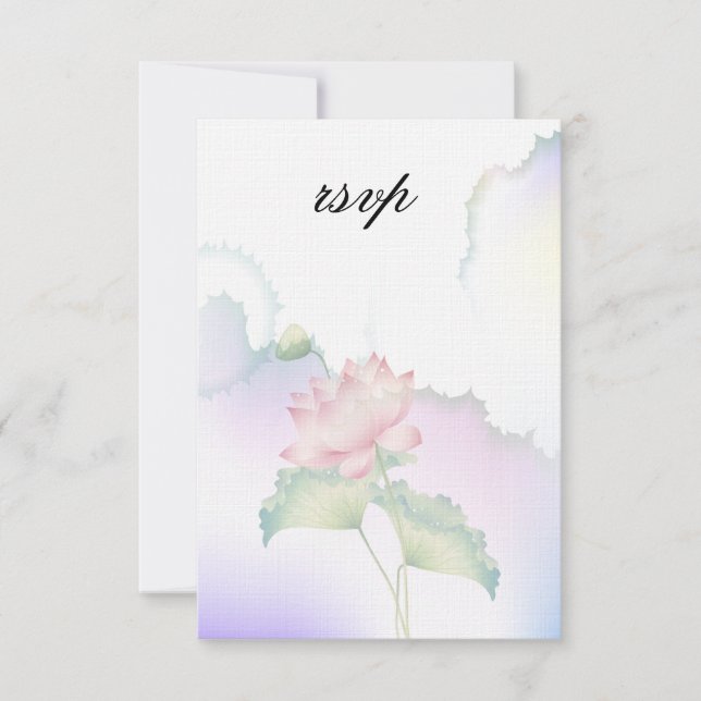 Cartons Réponse Aquarelle rose Lotus Fleurs (Devant)