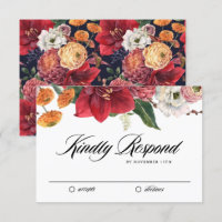 Aquarelle Rouge Amaryllis Botanique Mariage d'hive