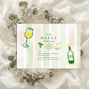 Cartons Réponse Aquarelle Russe Italien Mariage