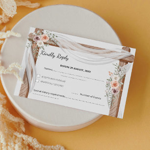 Cartons Réponse Aquarelle Rustique Boho Arch Mariage Floral