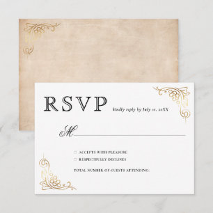 Cartons Réponse Aquarelle rustique Élégant Mariage de vignoble