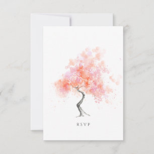Cartons Réponse Arbre d'aquarelle rose clair minimaliste moderne