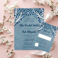 Arbre de la vie Stars Aquarelle Bat Bar Mitzvah