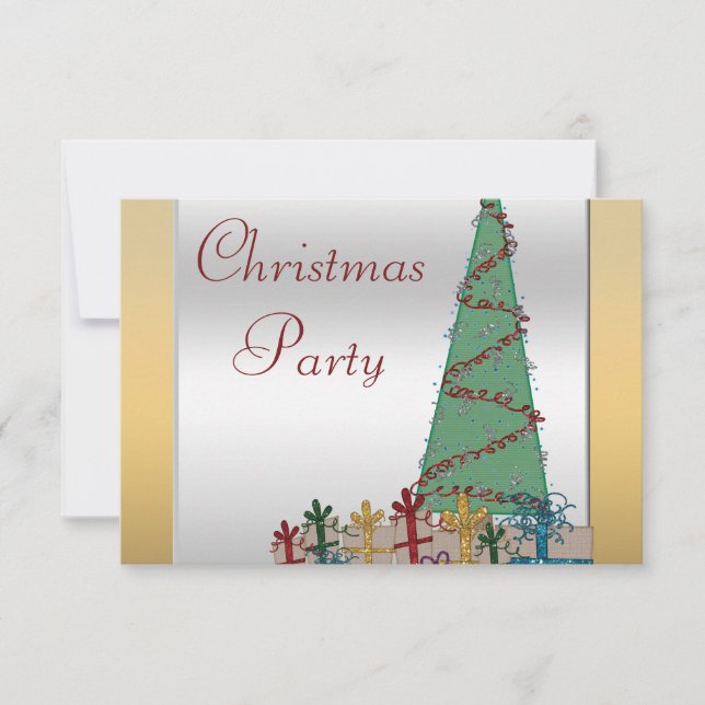 Cartons Réponse Arbre de Noël et présente Faux Parties scintillant (Devant)