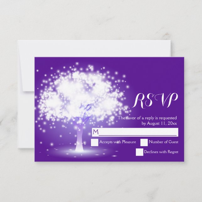 Cartons Réponse Arbre magique, lumières étincelantes mariage viole (Devant)