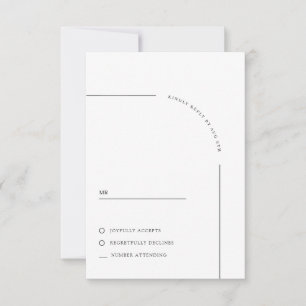 Cartons Réponse Arc moderne Mariage noir et blanc