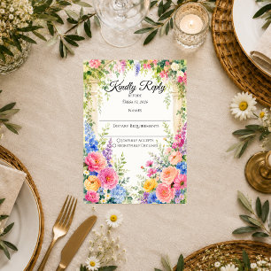 Cartons Réponse Arche de jardin fantaisiste florale mariage