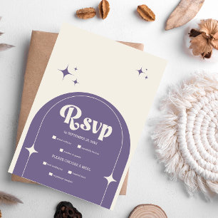 Cartons Réponse Arche rétro minimale Mariage violet
