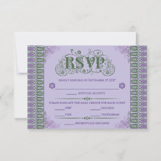 Cartons Réponse Art Nouveau Elegant Lilac Thistle Border 