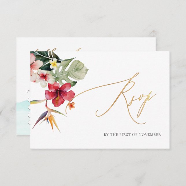 Cartons Réponse ArtsApp Paradis Rivage Faux Or Calligraphie (Devant / Derrière)