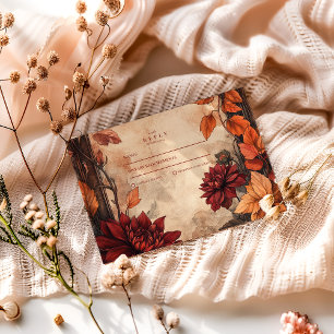 Cartons Réponse Automne Dahlia Elegance Mariage