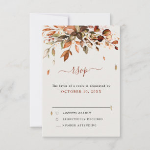 Cartons Réponse Automne Feuilles Russe Pays Boho Mariage
