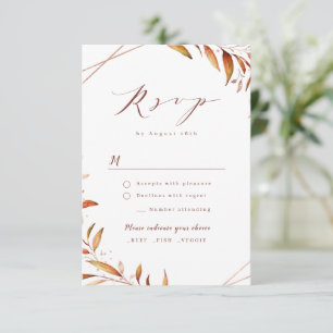 Cartons Réponse Automne Moderne Verdure Mariage géométrique Rustiq