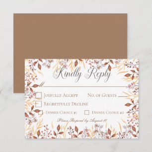 Cartons Réponse Automne rouille & Brown Boho Mariage moderne