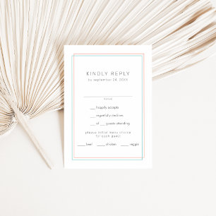 Cartons Réponse AVERA Corail moderne et Mariage frontalier Turquoi