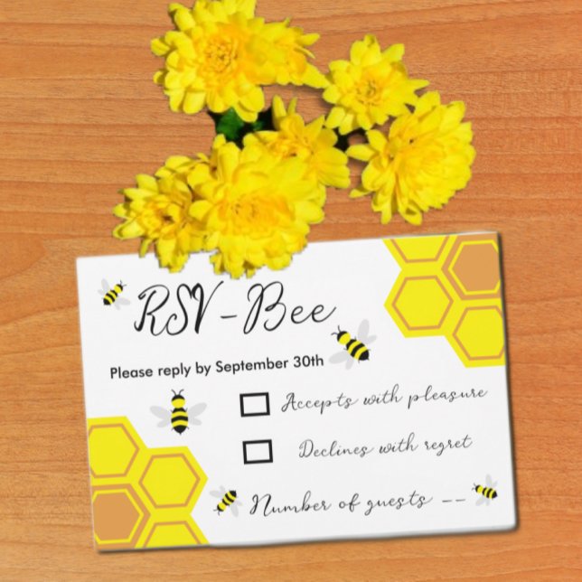 Cartons Réponse Baby shower d'abeilles (Créateur téléchargé)