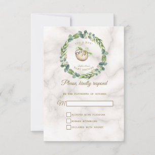Cartons Réponse Baby shower de courme d'Eucalyptus mignon