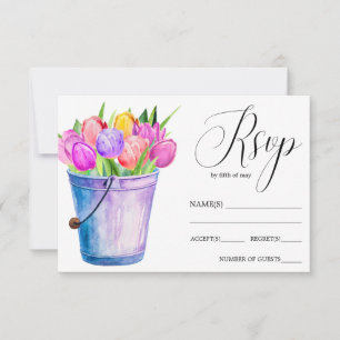 Cartons Réponse Bac à fleurs tendance de tulipes mariage rustique