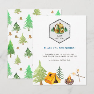 Cartons Réponse Badges et icônes du camping   Merci d'anniversaire