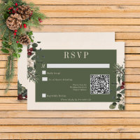 Baies rustiques d'hiver et mariage au code QR de c
