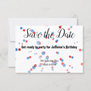 CARTONS RÉPONSE BALLOON TACHE BLEU ROUGE SAUVEGARDER LA DATE TOUT