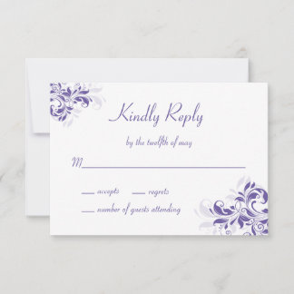 Cartons Réponse Bat mitzvah floral violet officiel