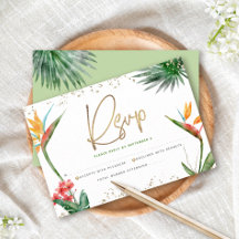 Bat Mitzvah Or Tropical Script Floral Aquarelle