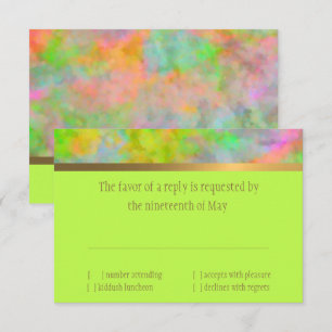 Cartons Réponse Bat mitzvah Résumé Design en Lime Green