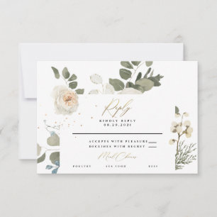 Cartons Réponse Beau Mariage de feuillage végétal doux