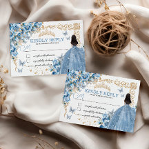 Bébé Bleu Or Quinceañera Princesse Papillon