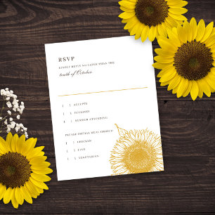 Cartons Réponse Belle + Élégante Mariage de automne Sunflowers Rép