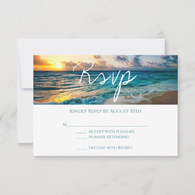 Cartons Réponse Belle Ocean Waves Summer Beach Mariage (Devant)