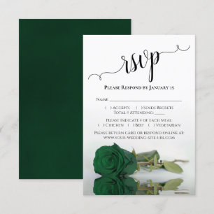 Cartons Réponse Belle Réflexion Emerald Green Mariage Rose
